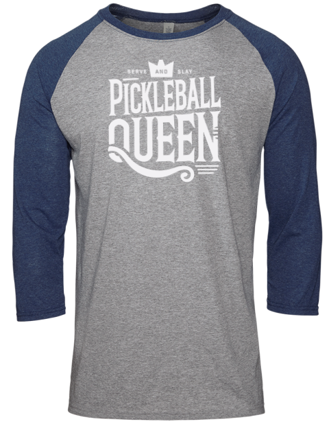 Queen Pickleball Unisex Premium Three-Quarter Raglan T-Shirt | Swagsta
