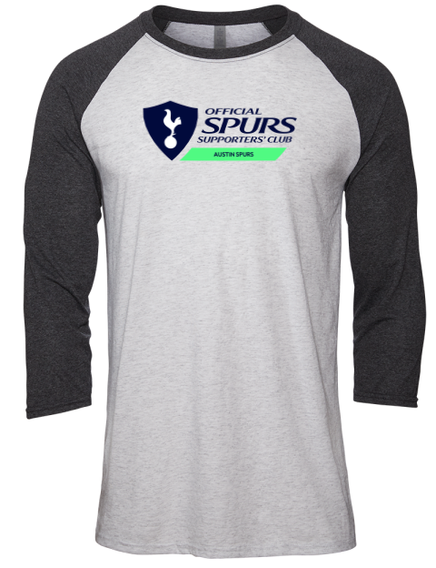 Official Tottenham Austin Unisex Premium Three-Quarter Raglan T-Shirt | Swagsta