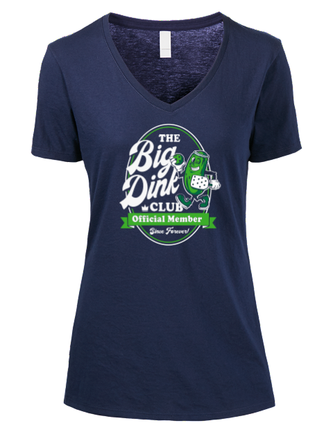 Pickleball Big Dink Premium Ladies V-Neck T-Shirt