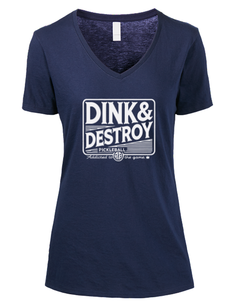 Pickleball Big Dink Premium Ladies V-Neck T-Shirt