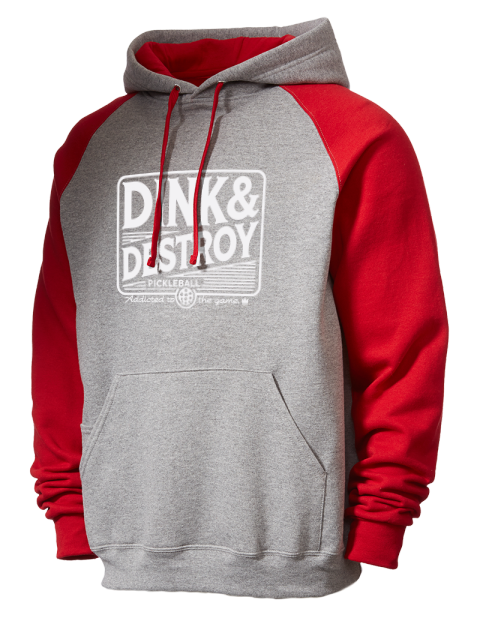 Pickleball Big Dink Colorblock Raglan Hooded Sweatshirt