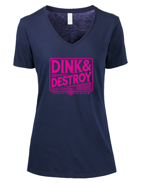 Pickleball Big Dink Premium Ladies V-Neck T-Shirt