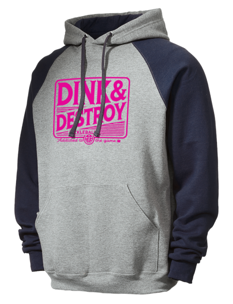 Pickleball Big Dink Colorblock Raglan Hooded Sweatshirt