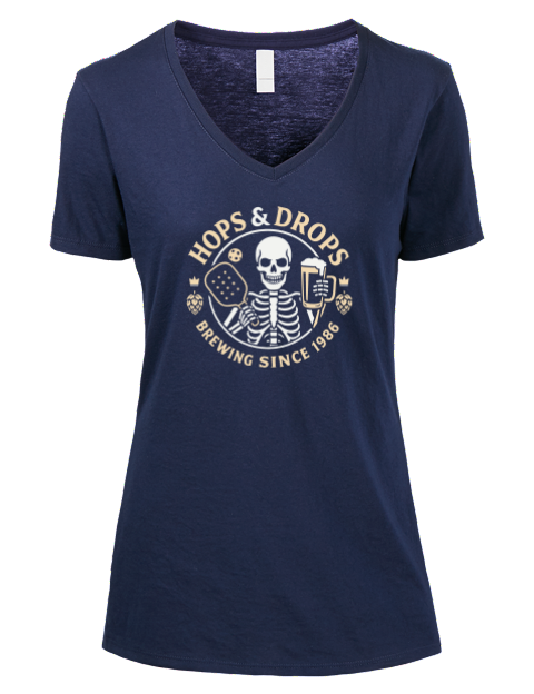 Pickleball Brew League Premium Ladies V-Neck T-Shirt