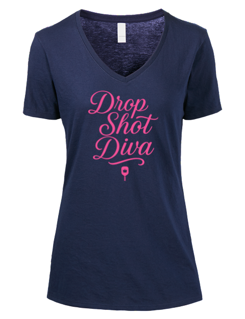 Pickleball Pretty Badass Premium Ladies V-Neck T-Shirt