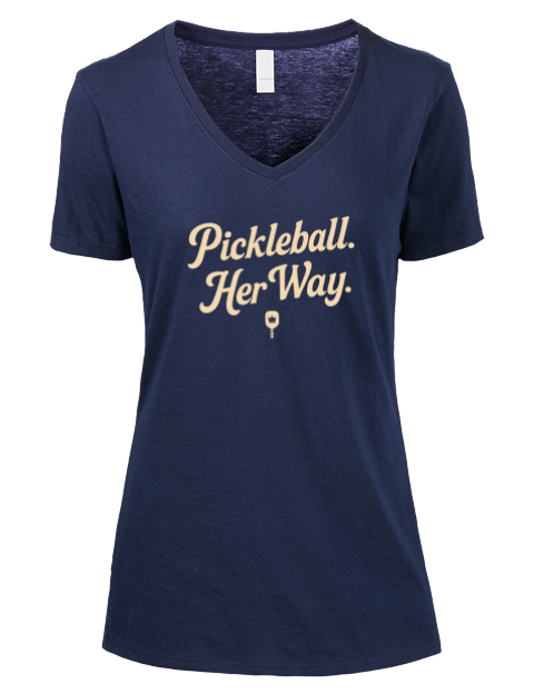 Pickleball Pretty Badass Premium Ladies V-Neck T-Shirt