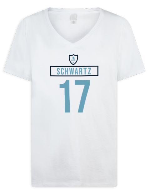 Home Jersey Jaden Schwartz Premium Ladies V-Neck T-Shirt | Swagsta