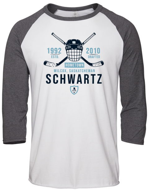 Classic Heritage Jaden Schwartz Unisex Premium Three-Quarter Raglan T-Shirt | Swagsta