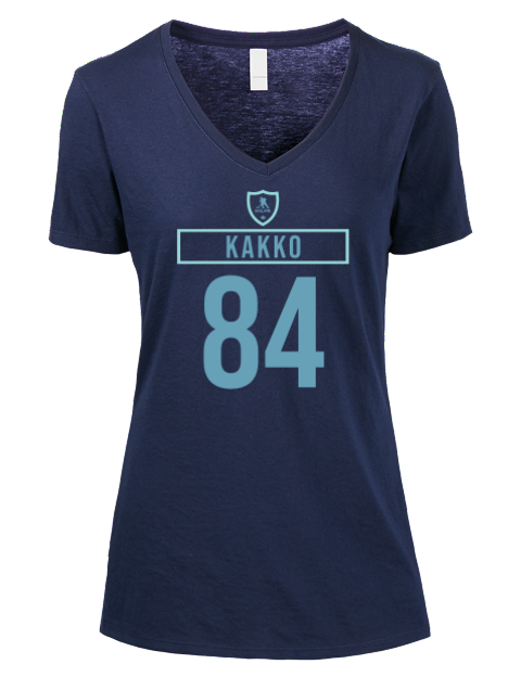 Away Jersey Kaapo Kakko Premium Ladies V-Neck T-Shirt | Swagsta
