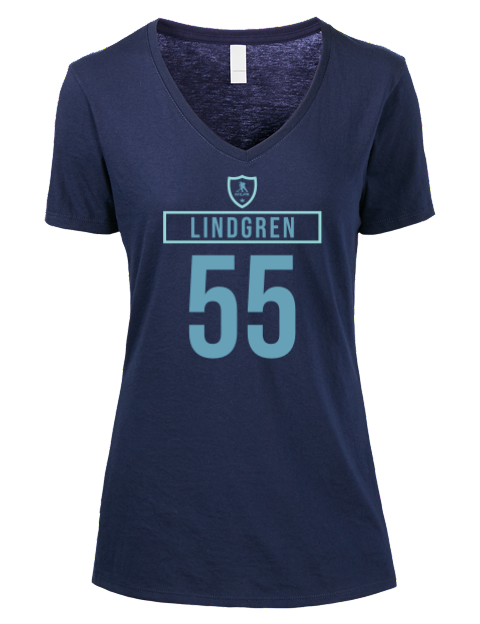 Away Jersey Ryan Lindgren Premium Ladies V-Neck T-Shirt | Swagsta