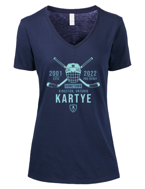Heritage Tye Kartye Premium Ladies V-Neck T-Shirt | Swagsta