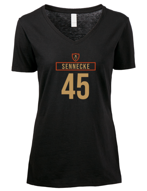 Away Jersey Beckett Sennecke Premium Ladies V-Neck T-Shirt | Swagsta
