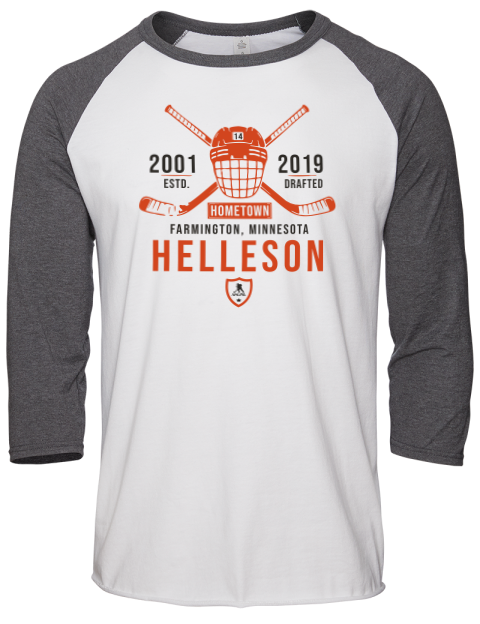 Classic Heritage Drew Helleson Unisex Premium Three-Quarter Raglan T-Shirt | Swagsta