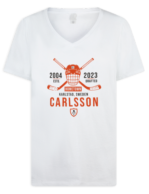Classic Heritage Leo Carlsson Premium Ladies V-Neck T-Shirt | Swagsta