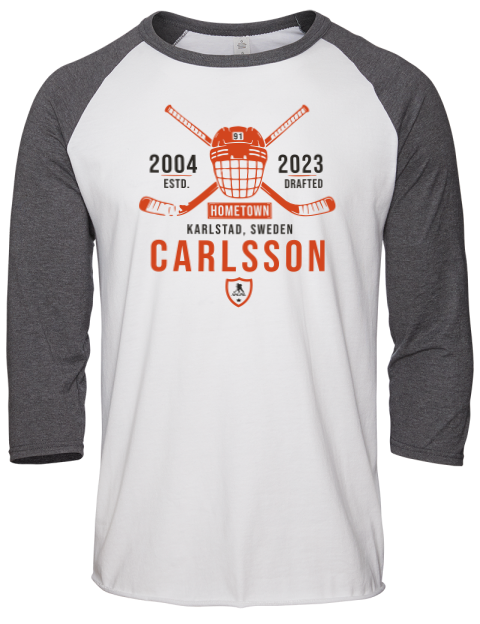 Classic Heritage Leo Carlsson Unisex Premium Three-Quarter Raglan T-Shirt | Swagsta
