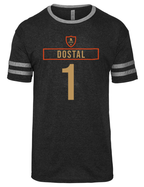 Away Jersey Lukas Dostal Men's Tri-Blend T-Shirt | Swagsta
