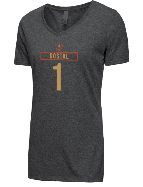 Away Jersey Lukas Dostal Premium Ladies V-Neck T-Shirt | Swagsta