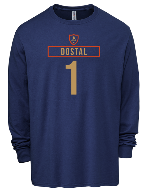 Away Jersey Lukas Dostal Men's Premium Blend Long Sleeve-T-Shirt | Swagsta