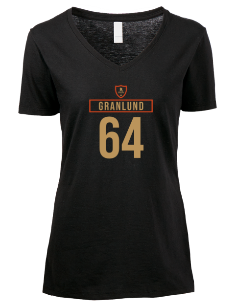 Away Jersey Mikael Granlund Premium Ladies V-Neck T-Shirt | Swagsta