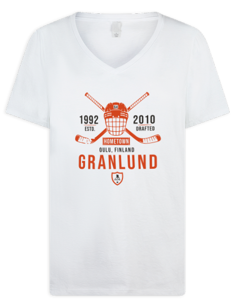 Classic Heritage Mikael Granlund Premium Ladies V-Neck T-Shirt | Swagsta