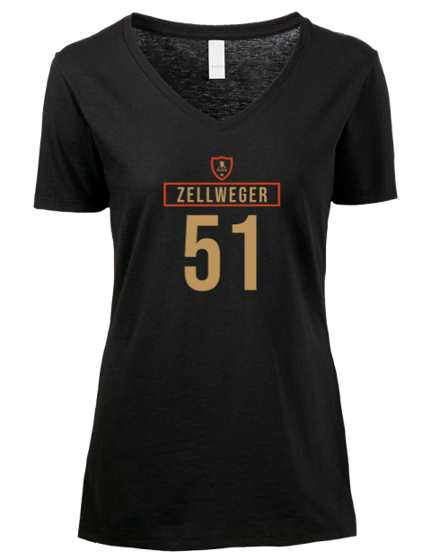Away Jersey Olen Zellweger Premium Ladies V-Neck T-Shirt | Swagsta