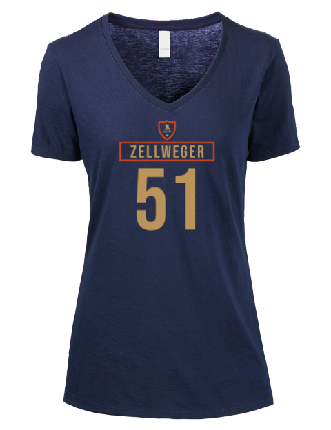 Away Jersey Olen Zellweger Premium Ladies V-Neck T-Shirt | Swagsta