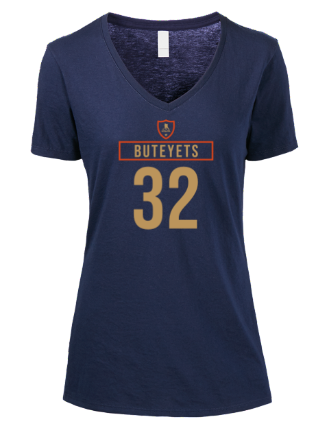 Away Jersey Vyacheslav Buteyets Premium Ladies V-Neck T-Shirt | Swagsta