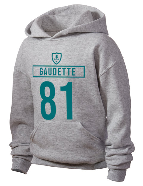 Away Jersey Adam Gaudette Youth Hooded Sweatshirt | Swagsta
