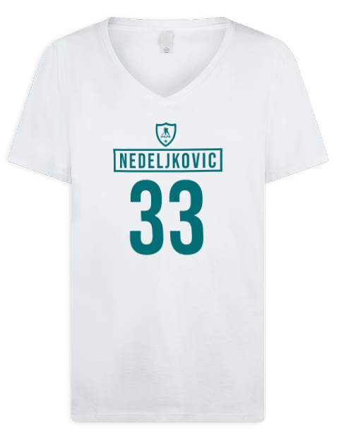 Away Jersey Alex Nedeljkovic Premium Ladies V-Neck T-Shirt | Swagsta