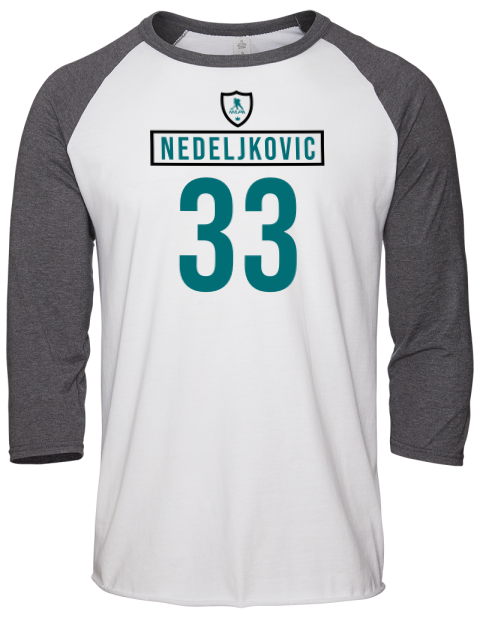 Home Jersey Alex Nedeljkovic Unisex Premium Three-Quarter Raglan T-Shirt | Swagsta