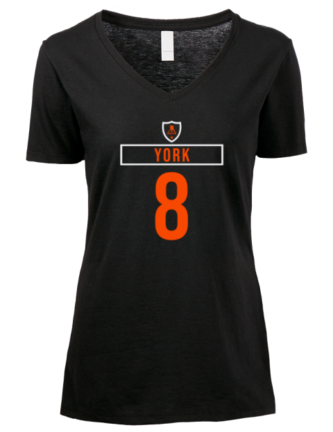 Away Jersey Cameron York Premium Ladies V-Neck T-Shirt | Swagsta