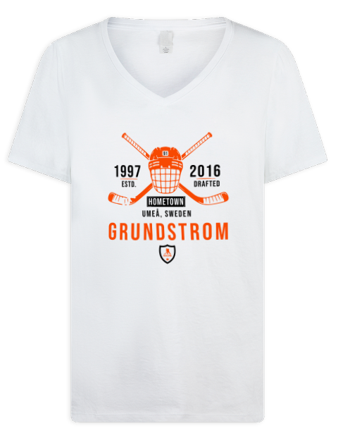 Classic Heritage Carl Grundstrom Premium Ladies V-Neck T-Shirt | Swagsta
