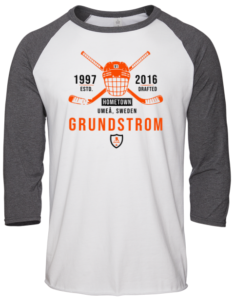 Classic Heritage Carl Grundstrom Unisex Premium Three-Quarter Raglan T-Shirt | Swagsta