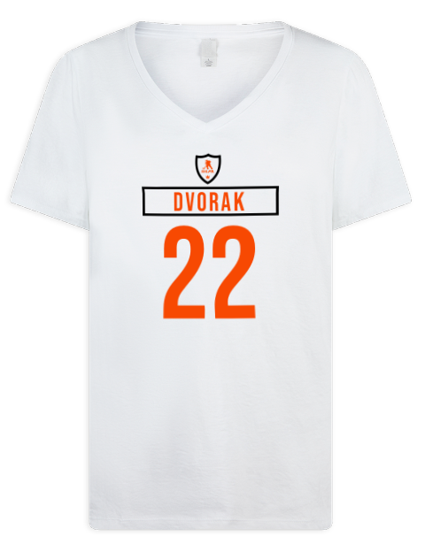 Home Jersey Christian Dvorak Premium Ladies V-Neck T-Shirt | Swagsta