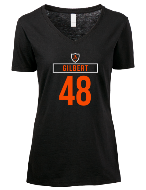 Away Jersey Dennis Gilbert Premium Ladies V-Neck T-Shirt | Swagsta