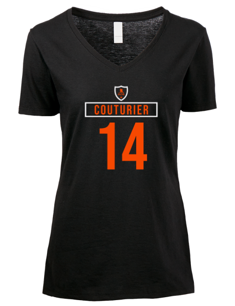 Away Jersey Sean Couturier Premium Ladies V-Neck T-Shirt | Swagsta