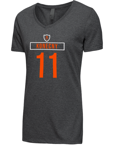 Away Jersey Travis Konecny Premium Ladies V-Neck T-Shirt | Swagsta
