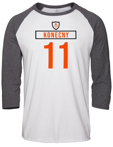 Home Jersey Travis Konecny Unisex Premium Three-Quarter Raglan T-Shirt | Swagsta