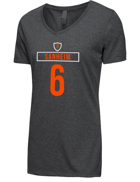Away Jersey Travis Sanheim Premium Ladies V-Neck T-Shirt | Swagsta
