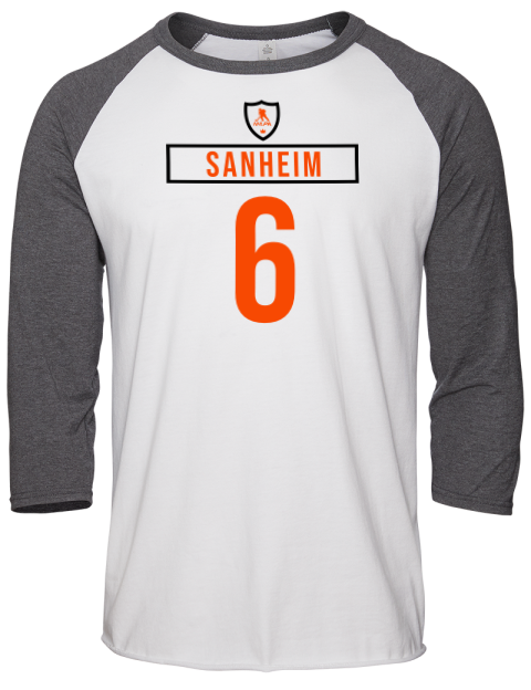 Home Jersey Travis Sanheim Unisex Premium Three-Quarter Raglan T-Shirt | Swagsta