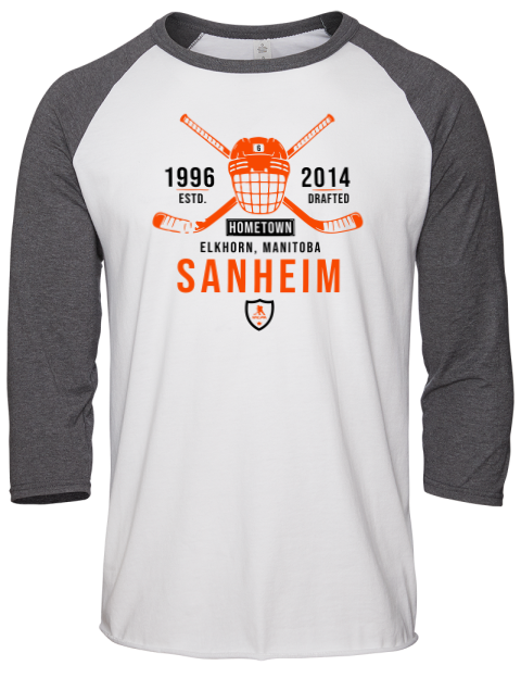 Classic Heritage Travis Sanheim Unisex Premium Three-Quarter Raglan T-Shirt | Swagsta