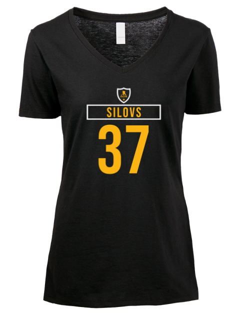 Away Jersey Arturs Silovs Premium Ladies V-Neck T-Shirt | Swagsta
