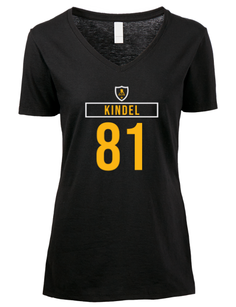 Away Jersey Ben Kindel Premium Ladies V-Neck T-Shirt | Swagsta