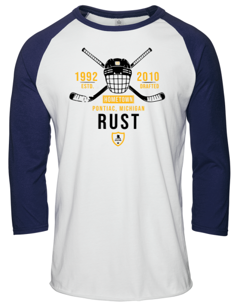 Classic Heritage Bryan Rust Unisex Premium Three-Quarter Raglan T-Shirt | Swagsta