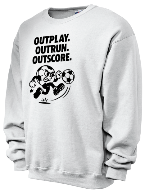 Outrun, Outplay, Outscore Soccer Unisex Crewneck Sweatshirt | Swagsta