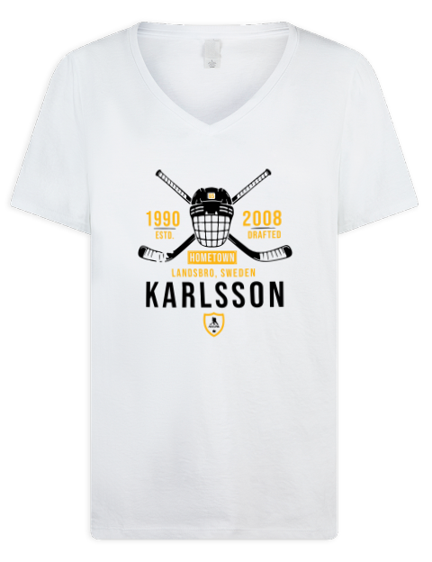 Classic Heritage Erik Karlsson Premium Ladies V-Neck T-Shirt | Swagsta