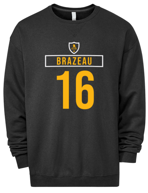 Away Jersey Justin Brazeau Premium Unisex Crewneck Sweatshirt | Swagsta