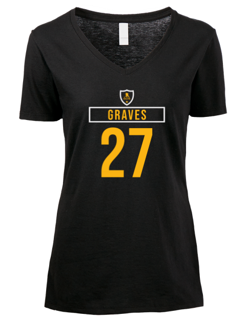 Away Jersey Ryan Graves Premium Ladies V-Neck T-Shirt | Swagsta