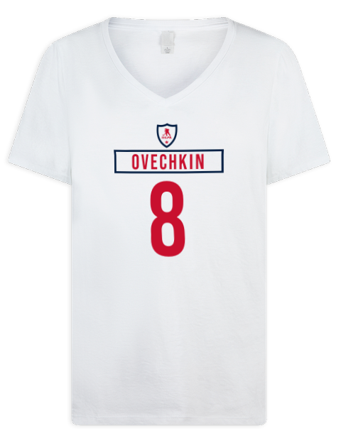 Home Jersey Alex Ovechkin Premium Ladies V-Neck T-Shirt | Swagsta