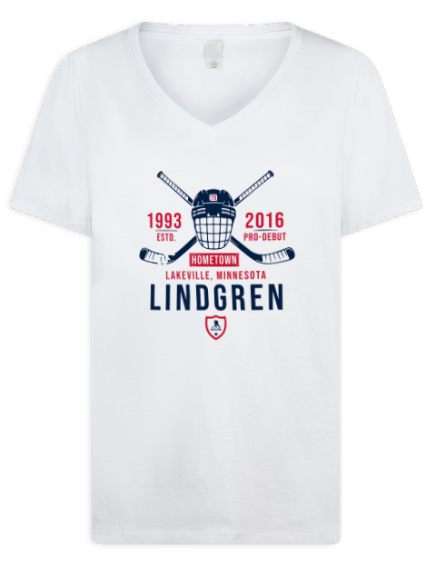 Classic Heritage Charlie Lindgren Premium Ladies V-Neck T-Shirt | Swagsta